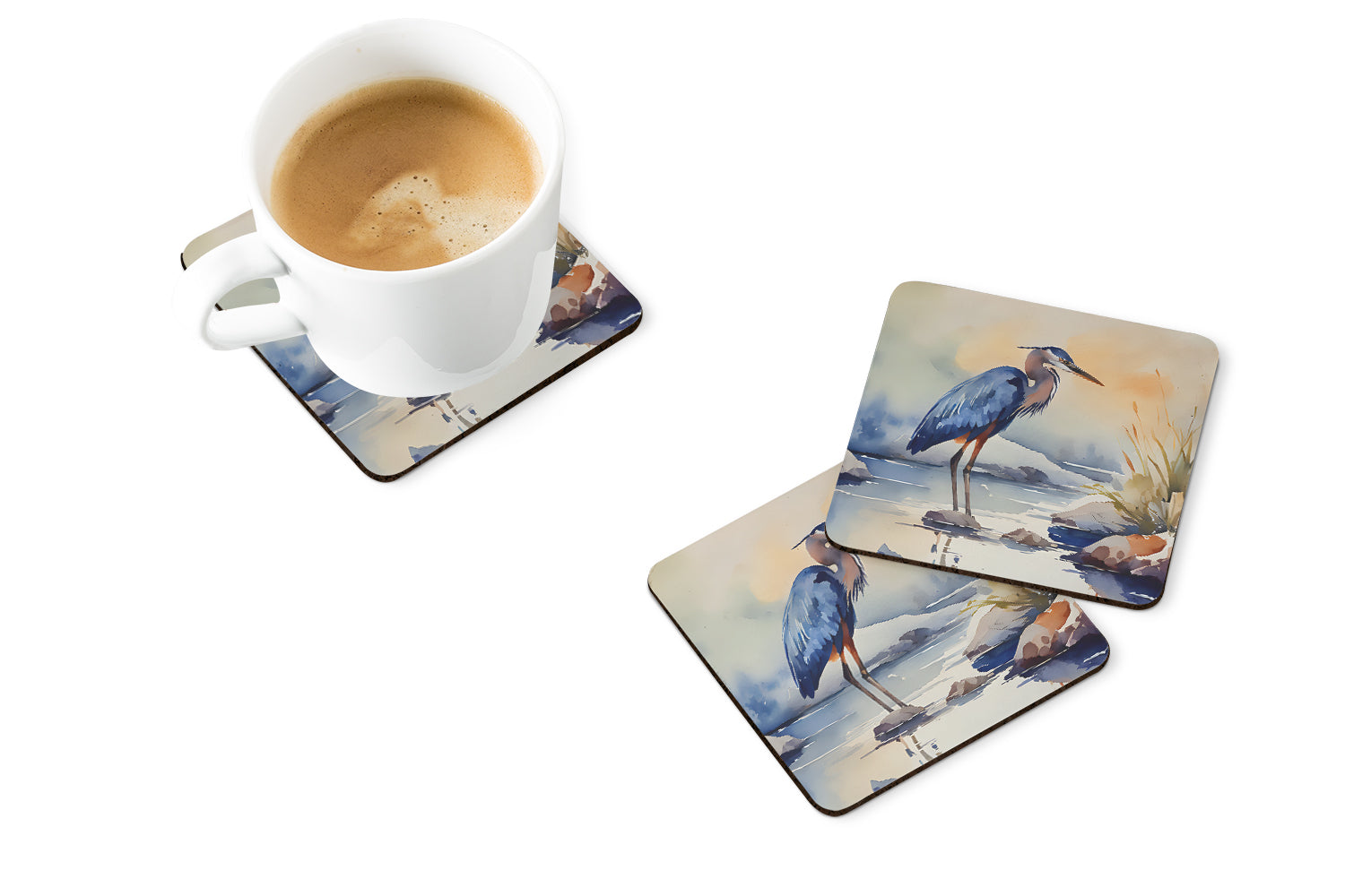 Blue Heron Foam Coasters