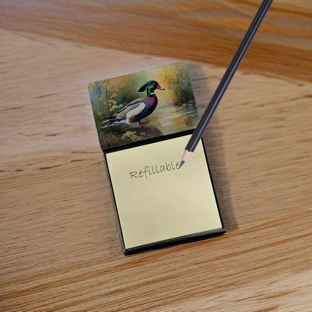 Wood Duck Sticky Note Holder