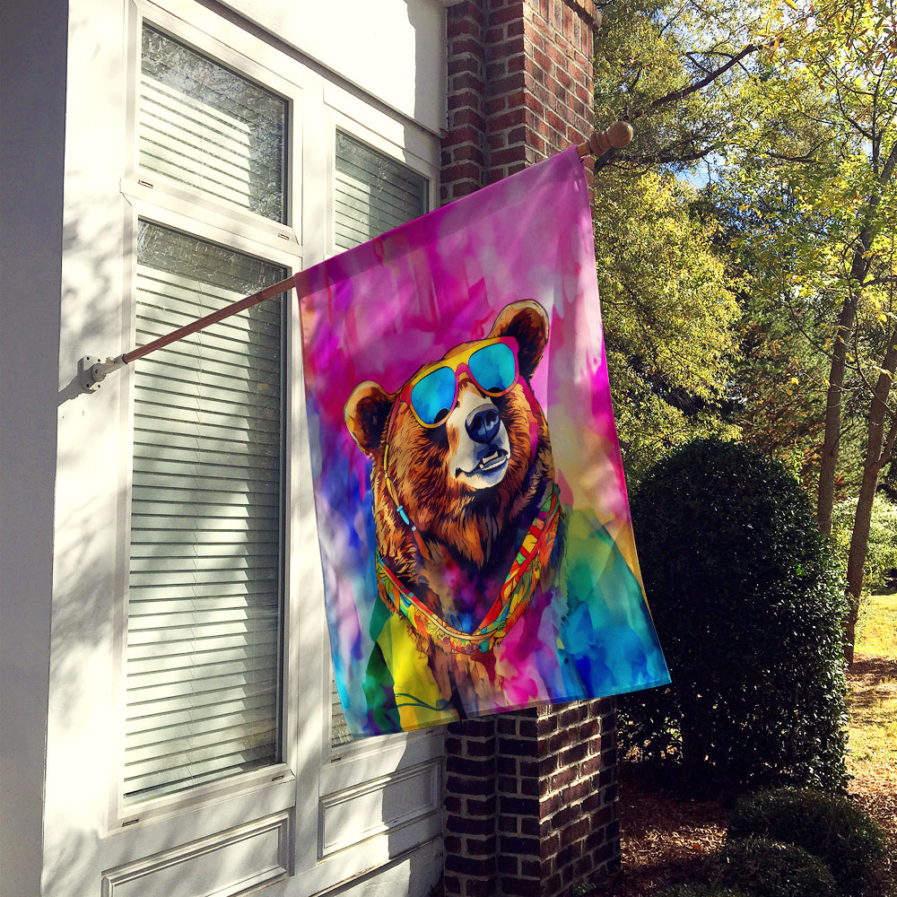 Hippie Animal Grizzly Bear House Flag