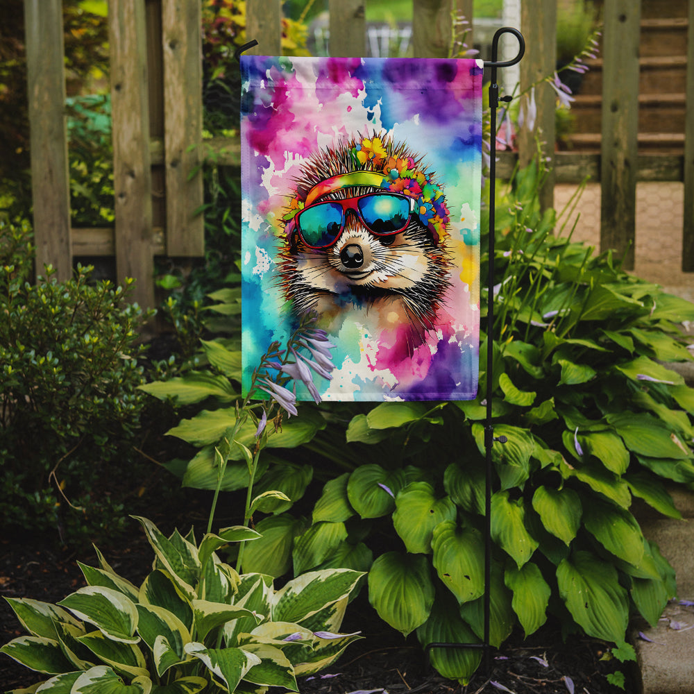 Hippie Animal Hedgehog Garden Flag