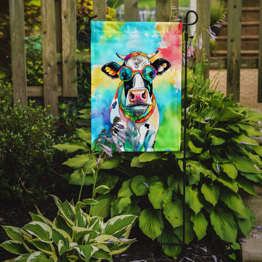Hippie Animal Cow Garden Flag