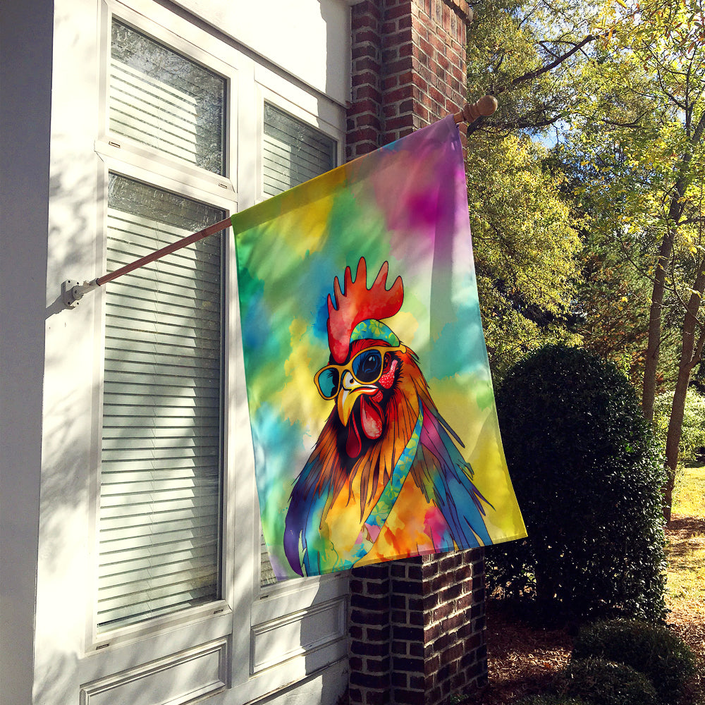 Hippie Animal Rooster House Flag