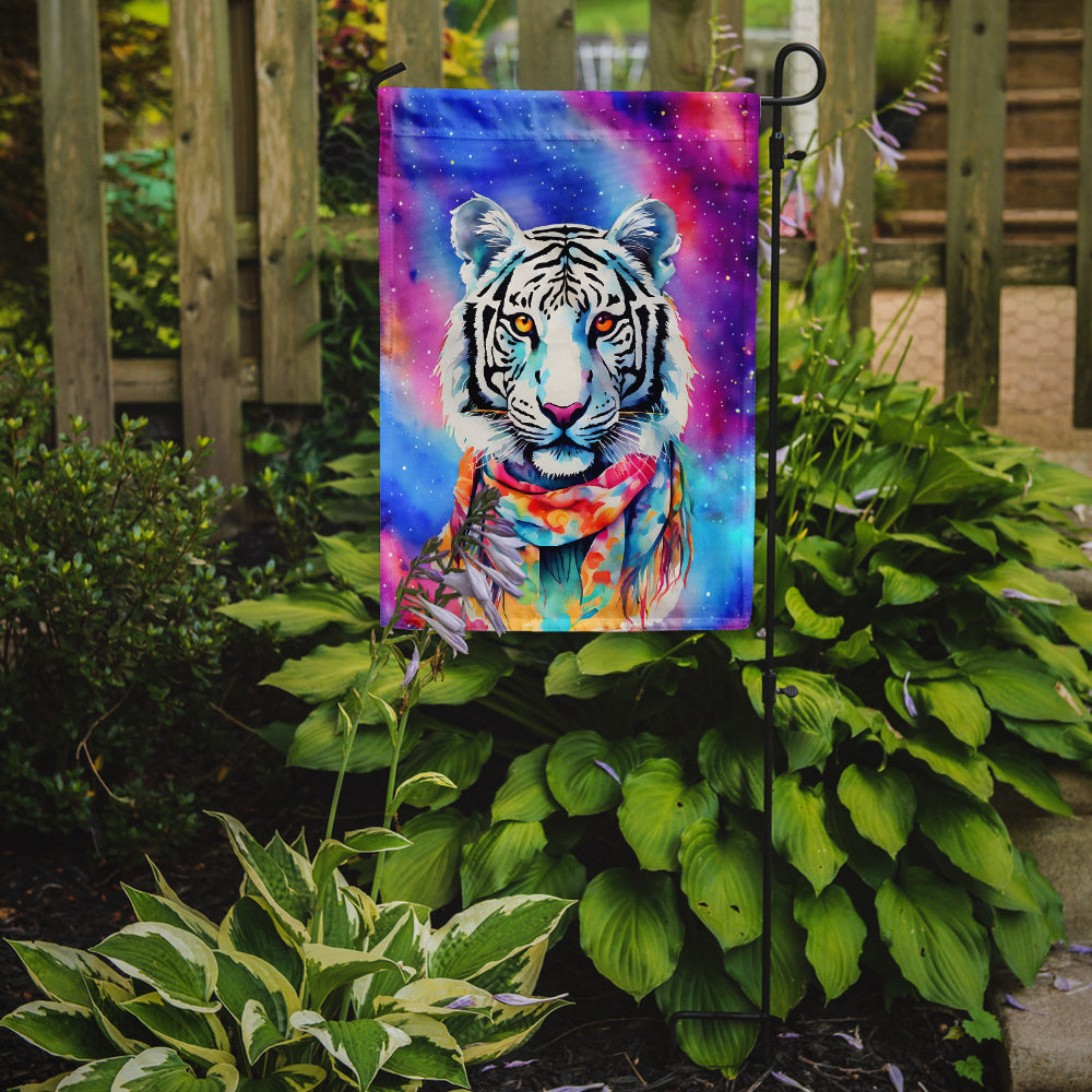 Hippie Animal White Tiger Garden Flag