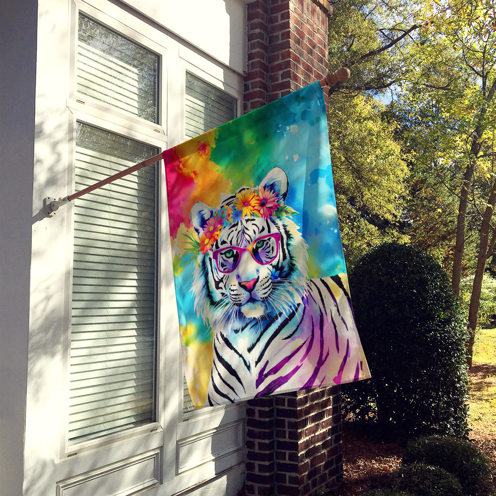 Hippie Animal White Tiger House Flag