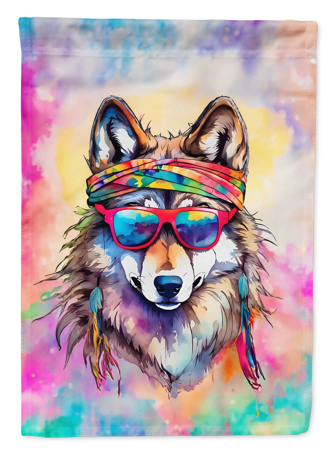 Buy this Hippie Animal Wolf Garden Flag