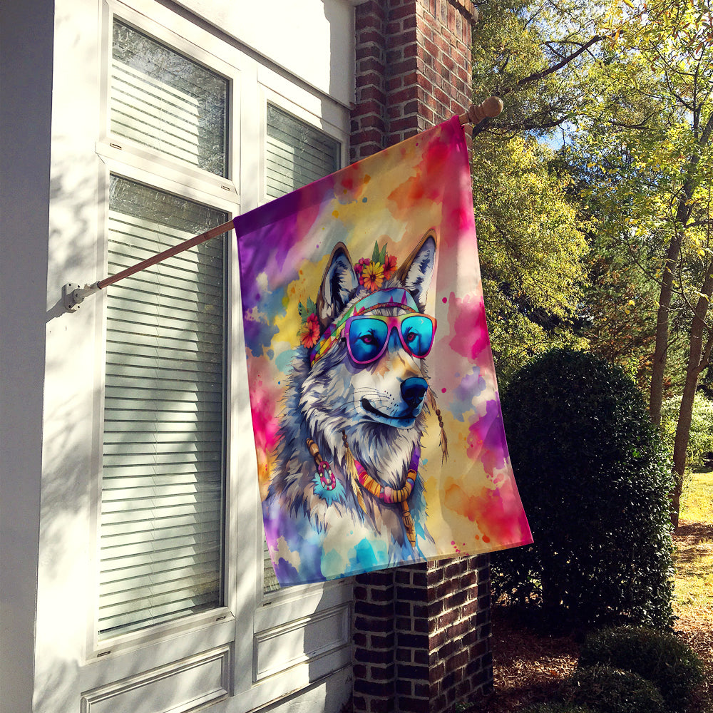 Hippie Animal Wolf House Flag
