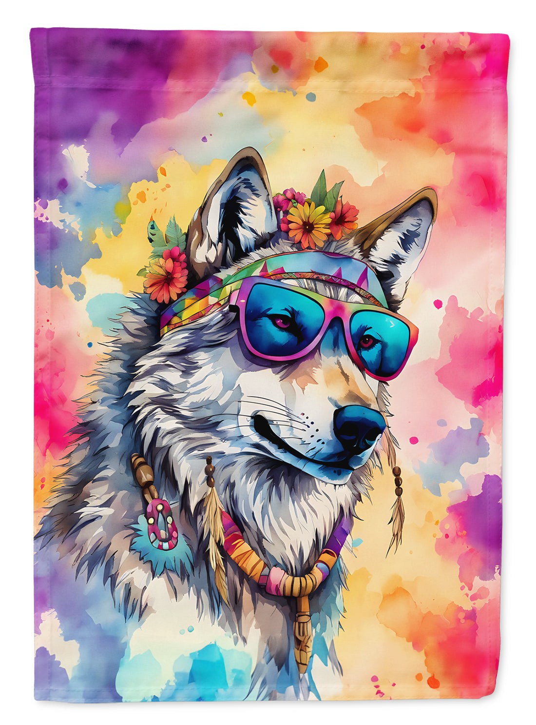 Buy this Hippie Animal Wolf House Flag