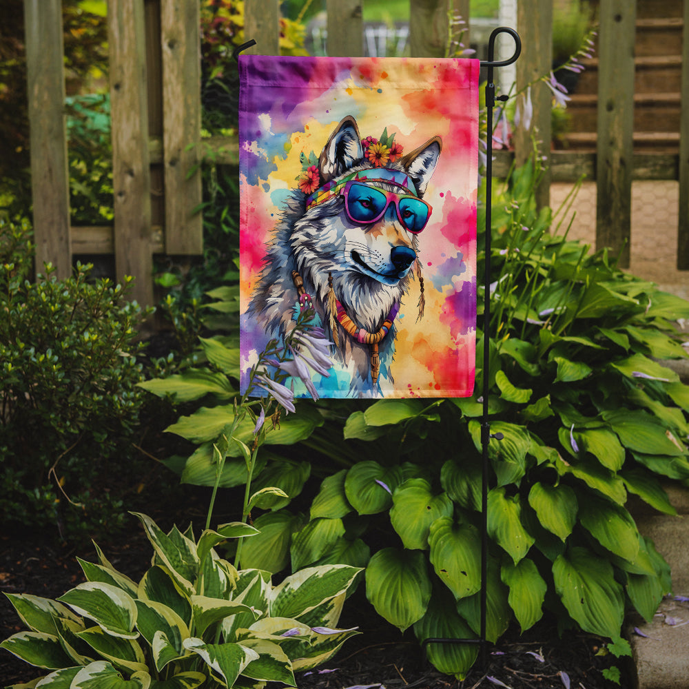 Hippie Animal Wolf Garden Flag