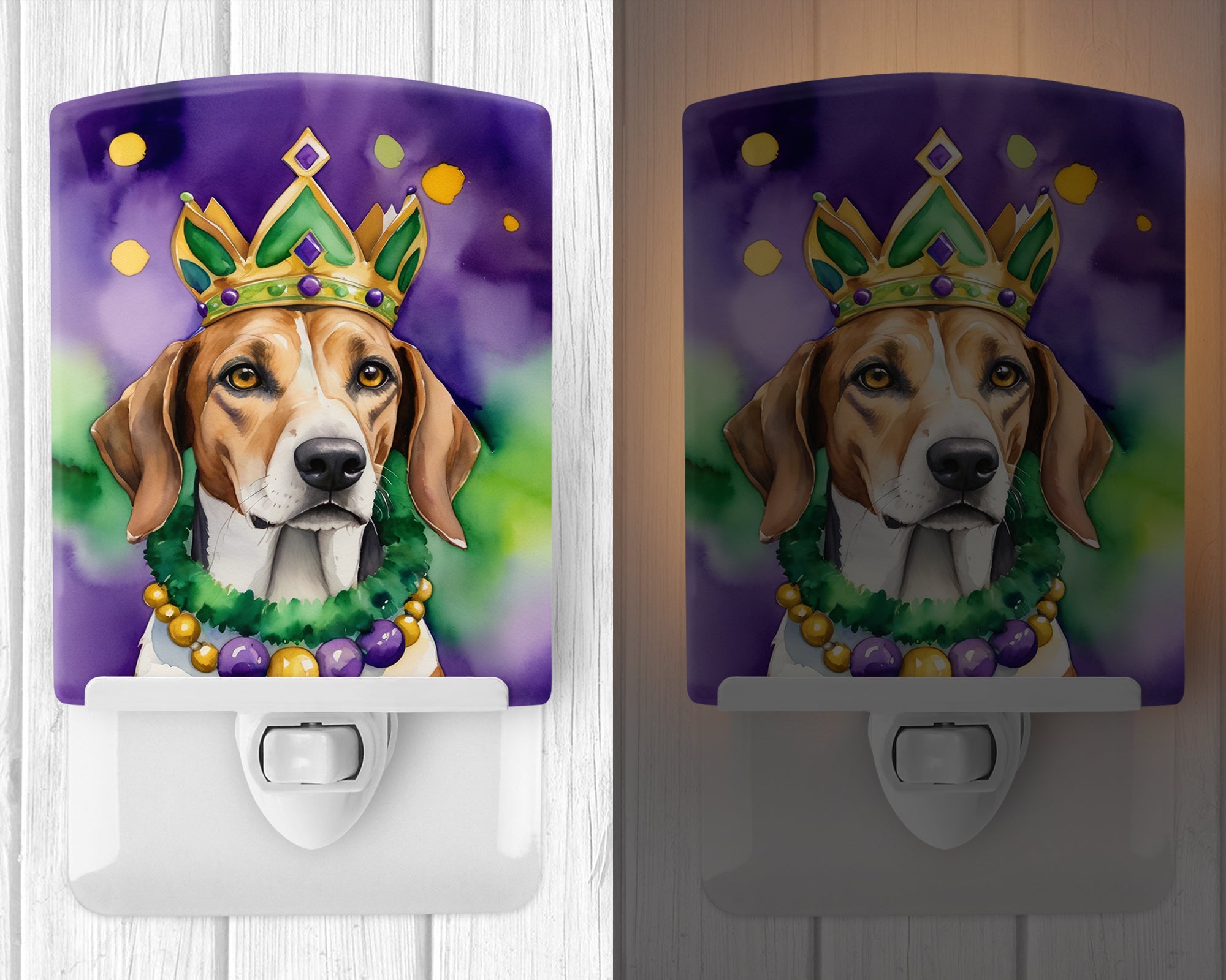 Buy this American Foxhound King of Mardi Gras Ceramic Night Light