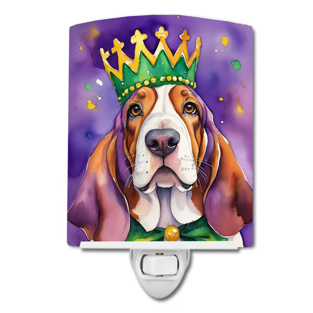 Buy this Basset Hound King of Mardi Gras Ceramic Night Light