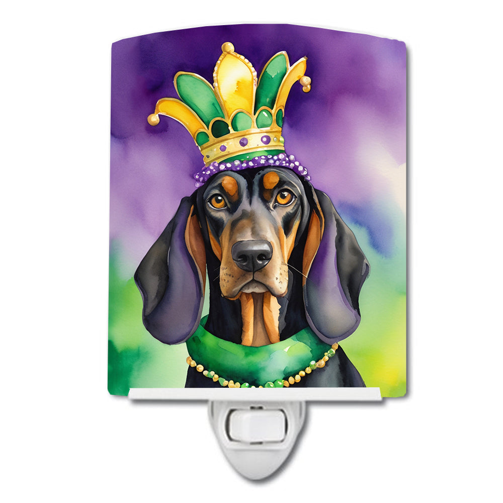 Buy this Black and Tan Coonhound King of Mardi Gras Ceramic Night Light