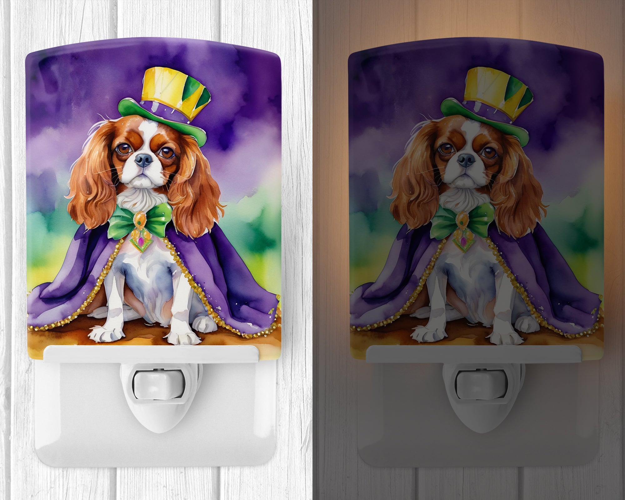 Buy this Cavalier Spaniel King of Mardi Gras Ceramic Night Light