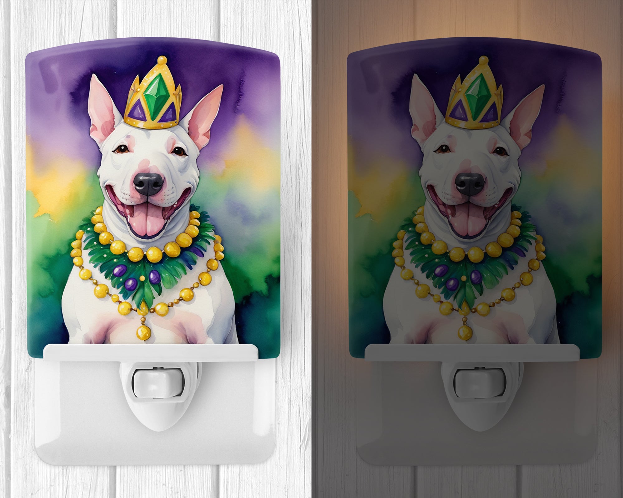Buy this English Bull Terrier King of Mardi Gras Ceramic Night Light