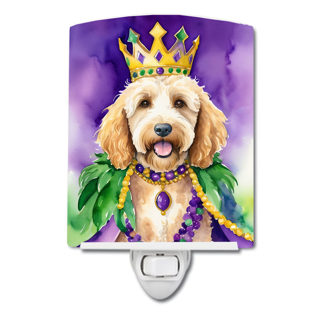 Buy this Goldendoodle King of Mardi Gras Ceramic Night Light