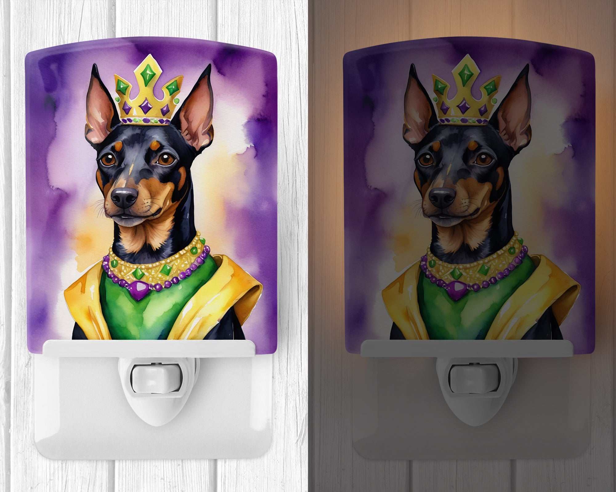 Buy this Manchester Terrier King of Mardi Gras Ceramic Night Light
