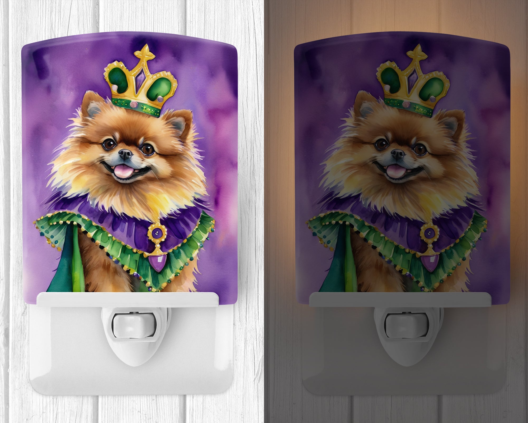 Buy this Pomeranian King of Mardi Gras Ceramic Night Light