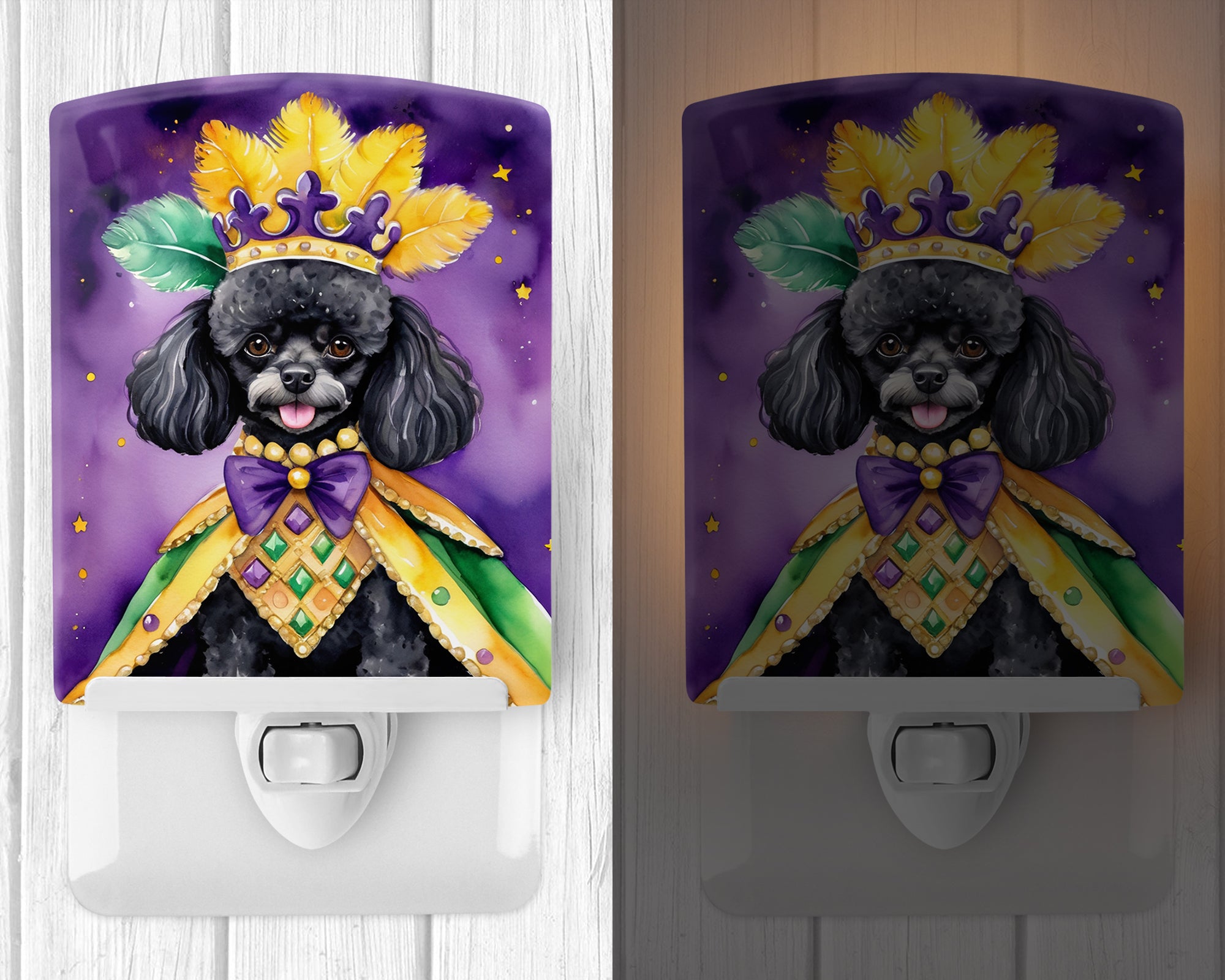 Buy this Black Poodle King of Mardi Gras Ceramic Night Light
