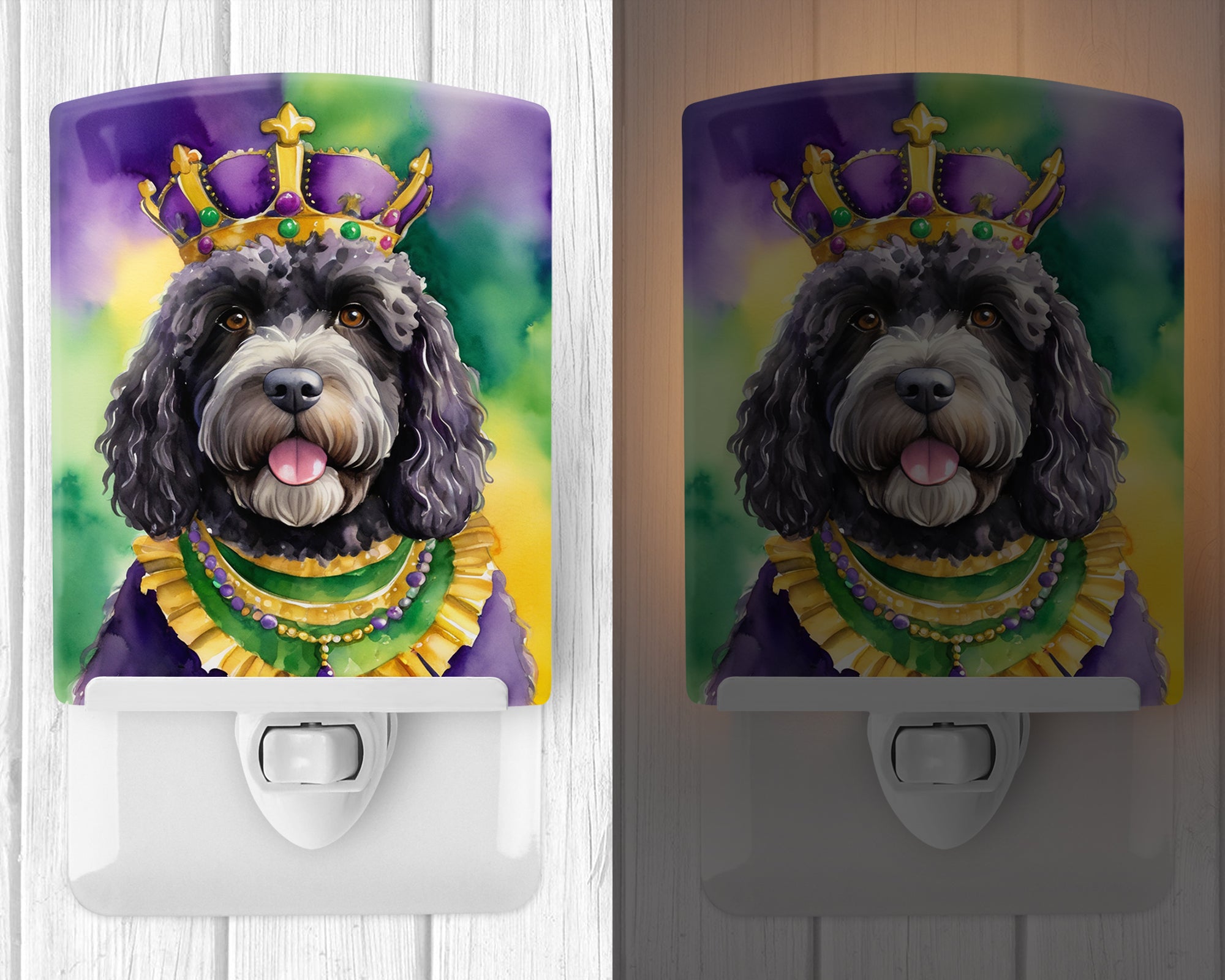 Buy this Portuguese Water Dog King of Mardi Gras Ceramic Night Light