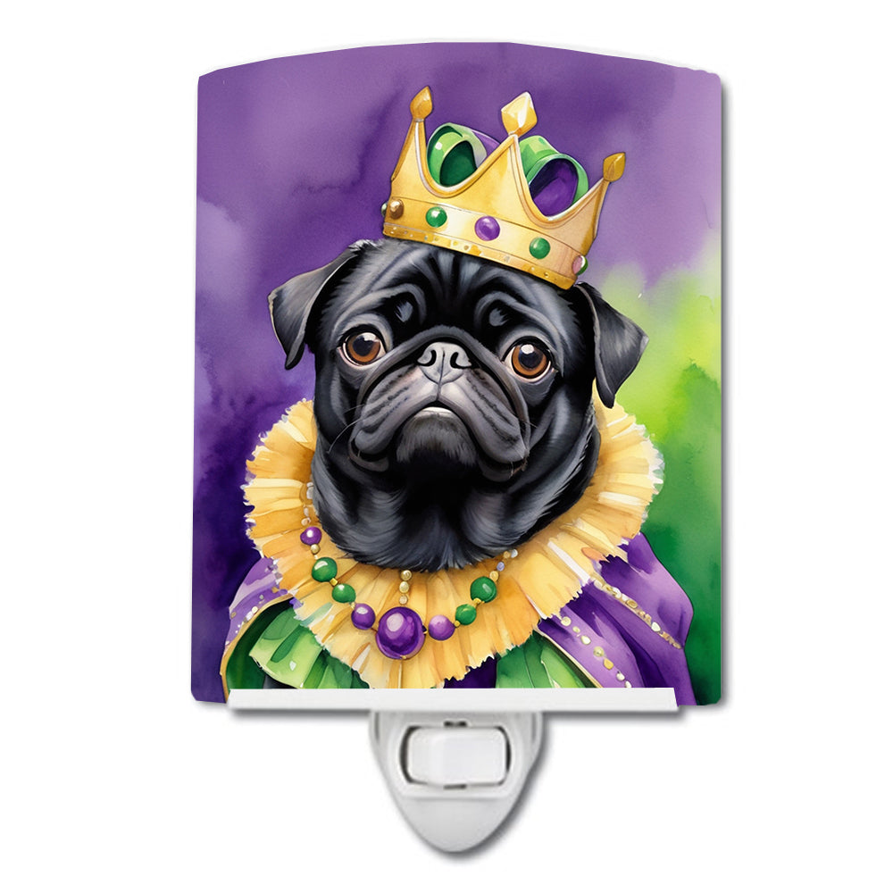 Buy this Black Pug King of Mardi Gras Ceramic Night Light