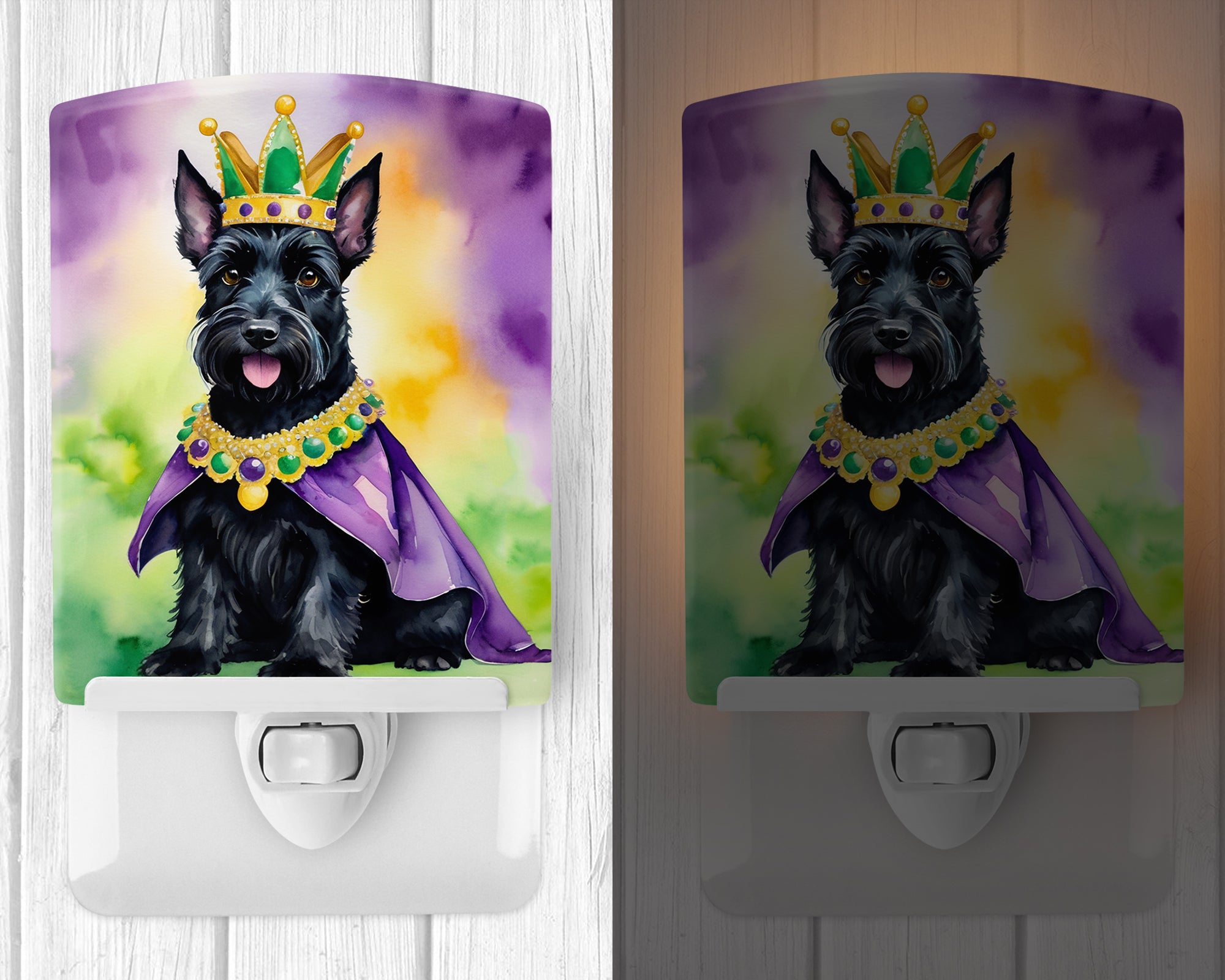 Buy this Scottish Terrier King of Mardi Gras Ceramic Night Light