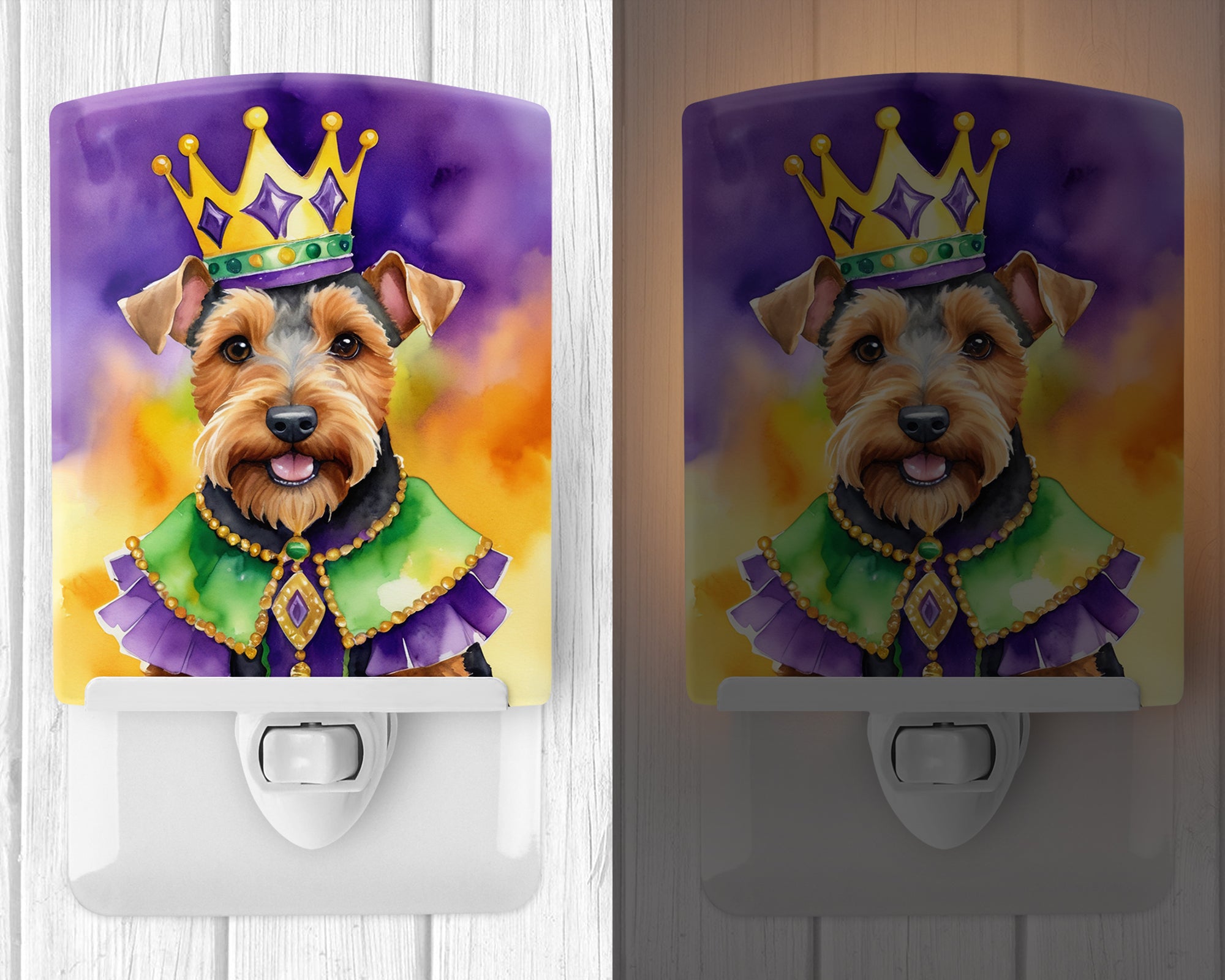 Buy this Welsh Terrier King of Mardi Gras Ceramic Night Light