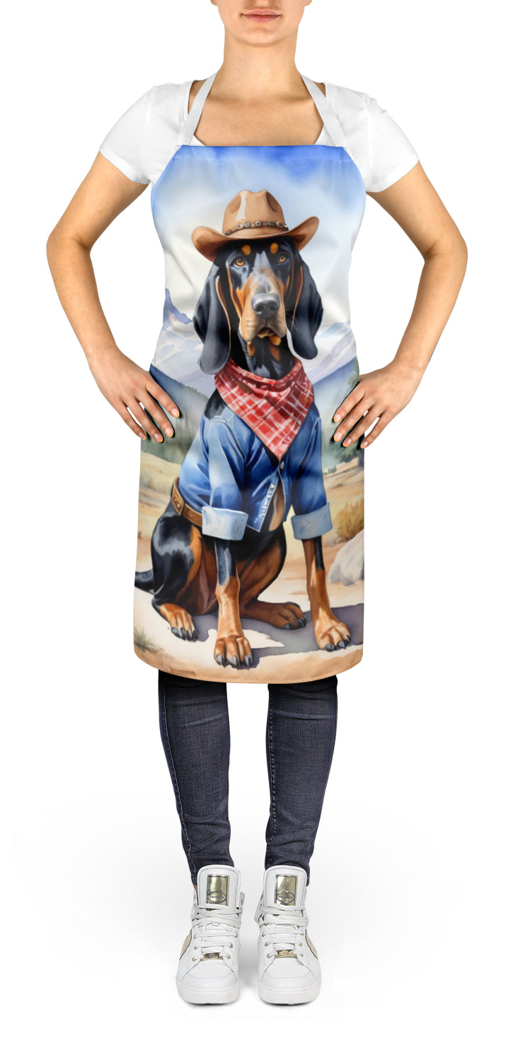 Black and Tan Coonhound Cowboy Welcome Apron