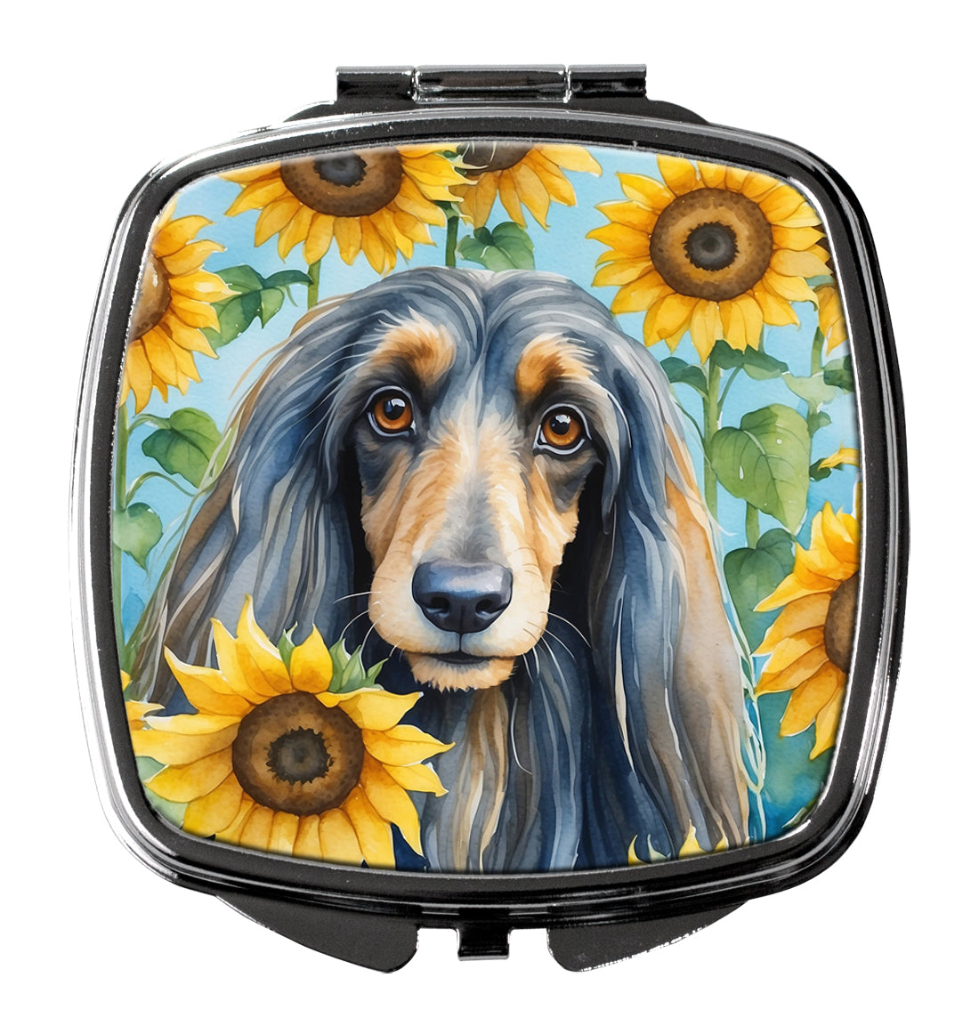 Buy this Afghan Hound in Sunflowers Compact Mirror
