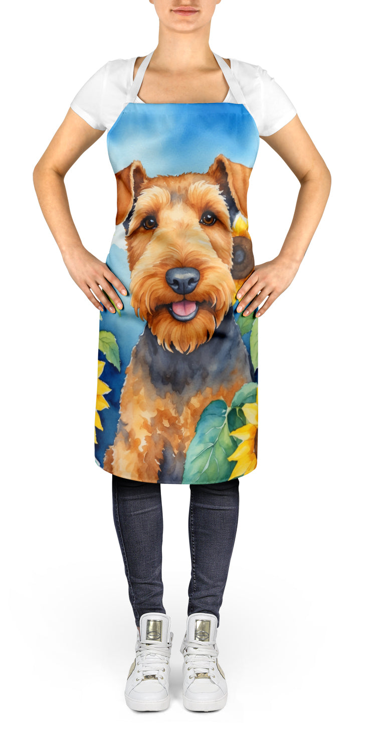 Airedale Terrier in Sunflowers Apron