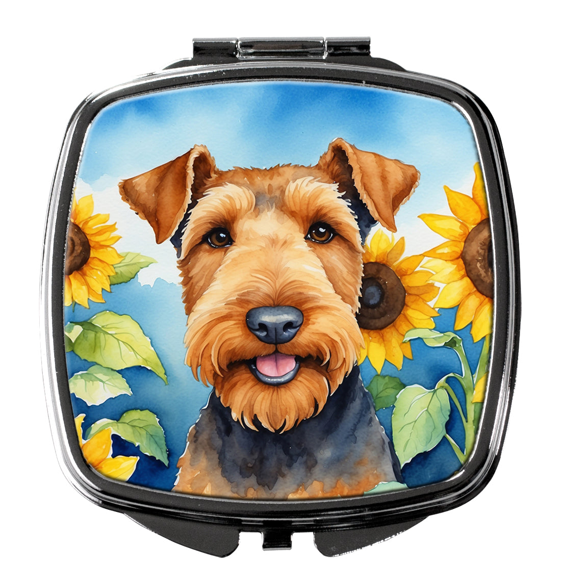 Buy this Airedale Terrier in Sunflowers Compact Mirror