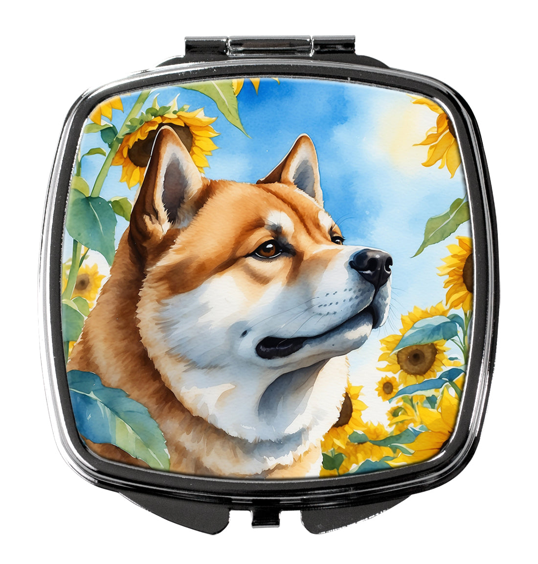 Buy this Akita in Sunflowers Compact Mirror