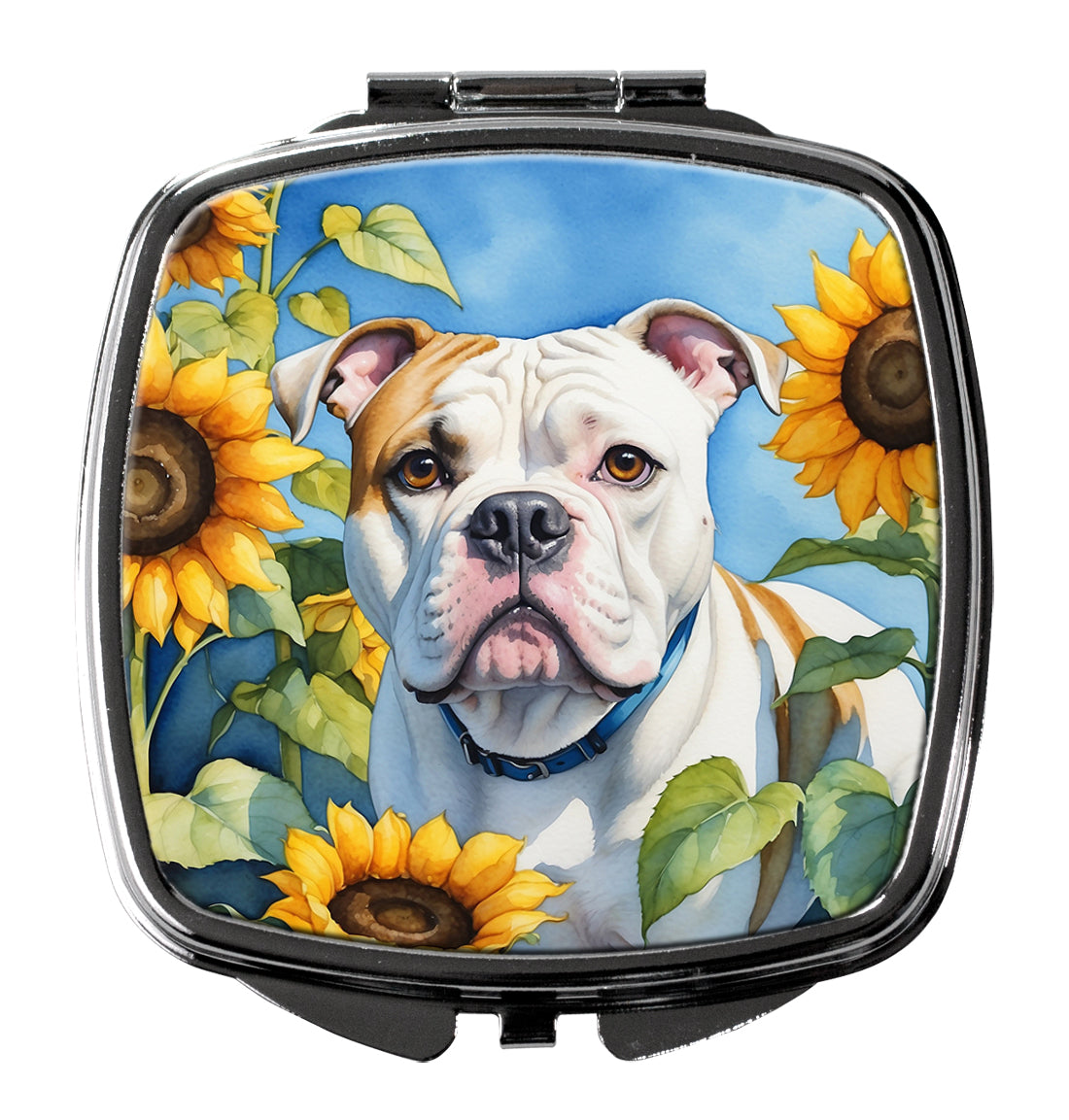 Buy this American Bulldog in Sunflowers Compact Mirror