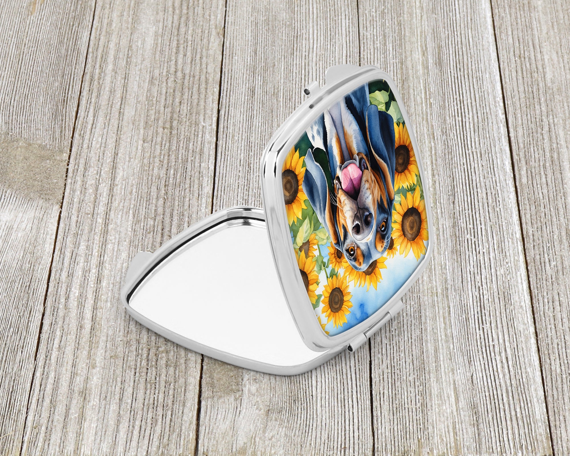 Buy this American English Coonhound in Sunflowers Compact Mirror