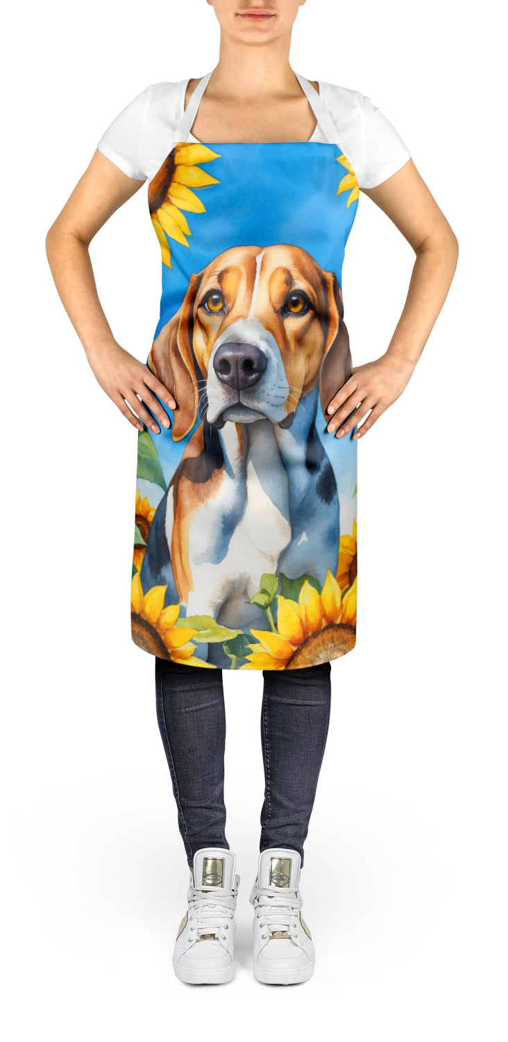 American Foxhound in Sunflowers Apron