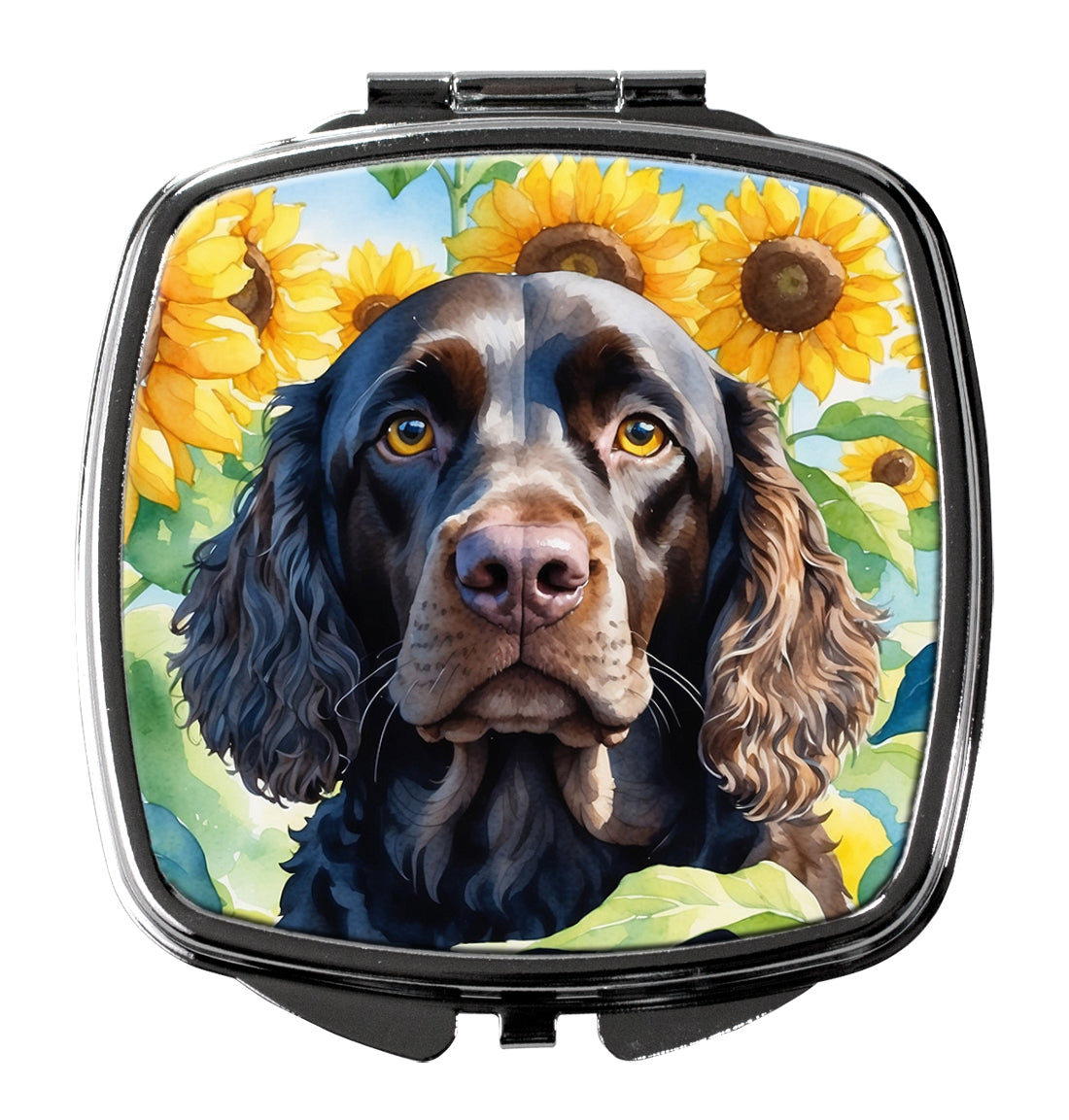 Buy this American Water Spaniel in Sunflowers Compact Mirror