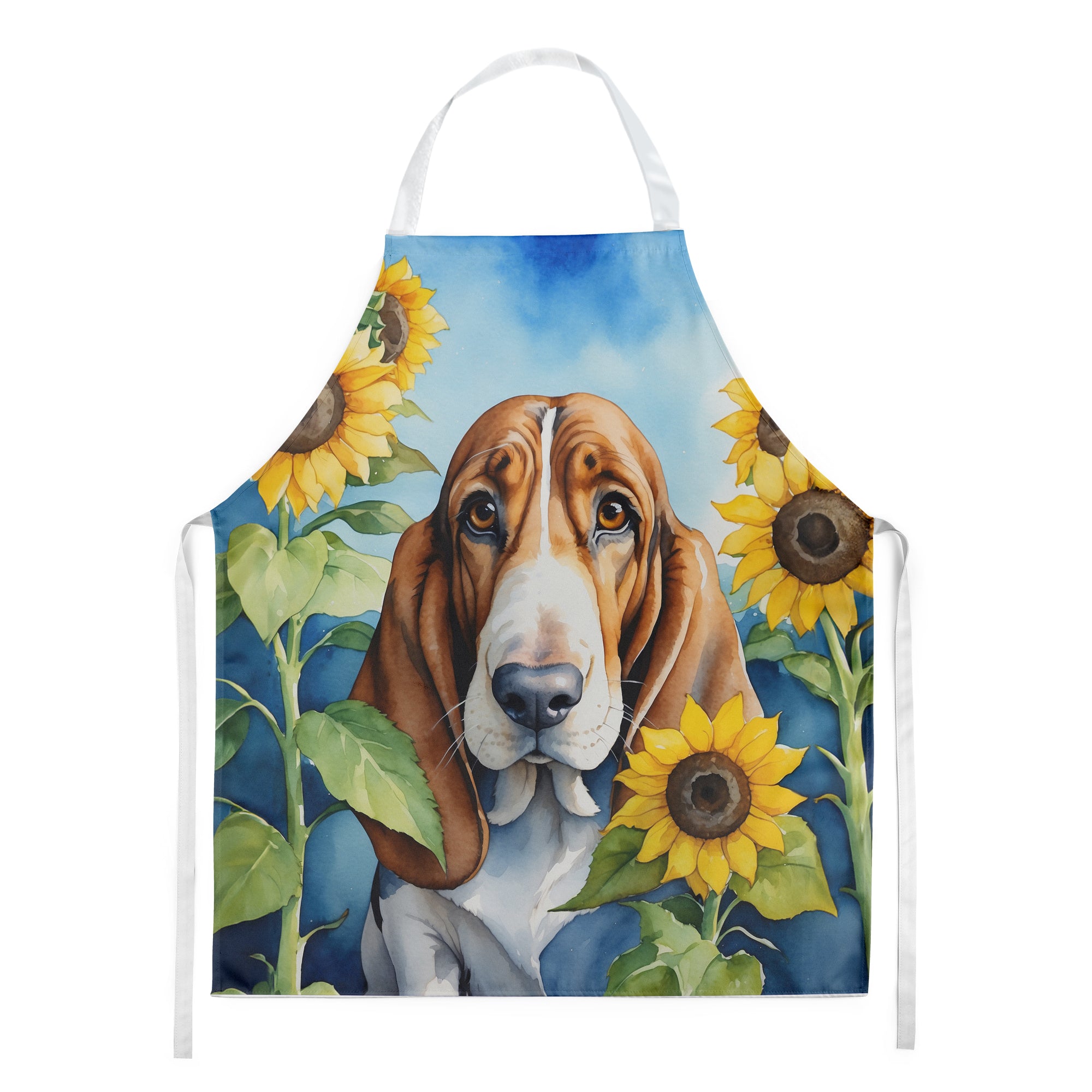 Buy this Basset Hound in Sunflowers Apron