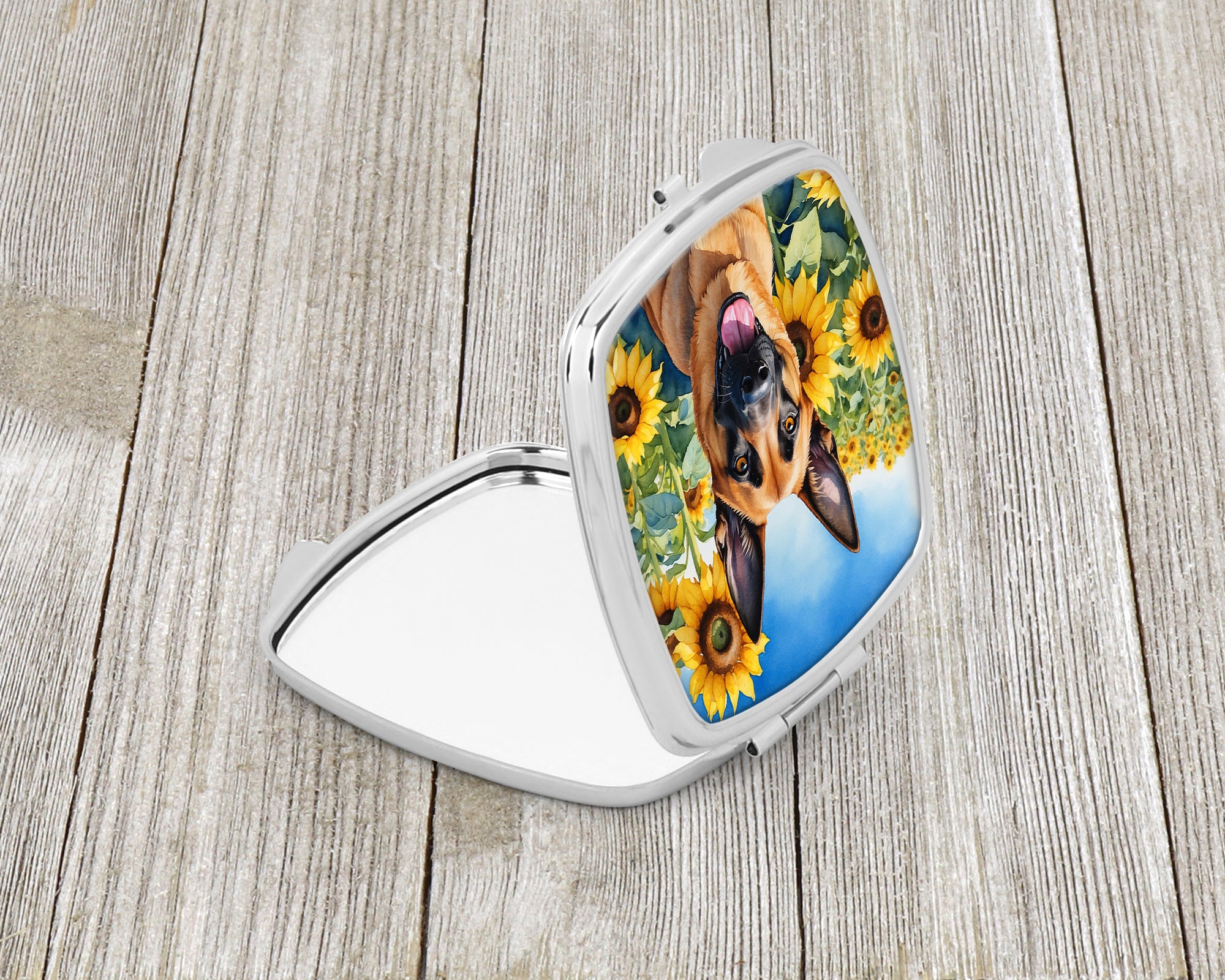 Buy this Belgian Malinois in Sunflowers Compact Mirror
