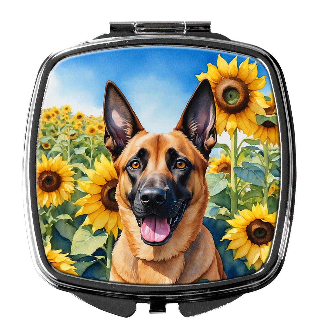 Buy this Belgian Malinois in Sunflowers Compact Mirror