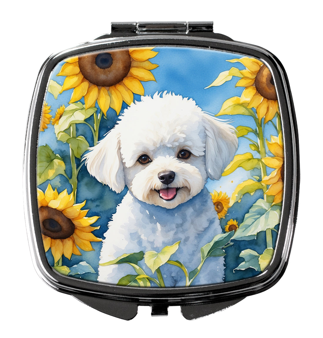 Buy this Bichon Frise in Sunflowers Compact Mirror