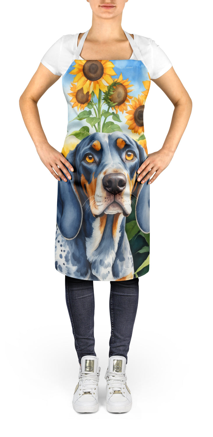 Bluetick Coonhound in Sunflowers Apron