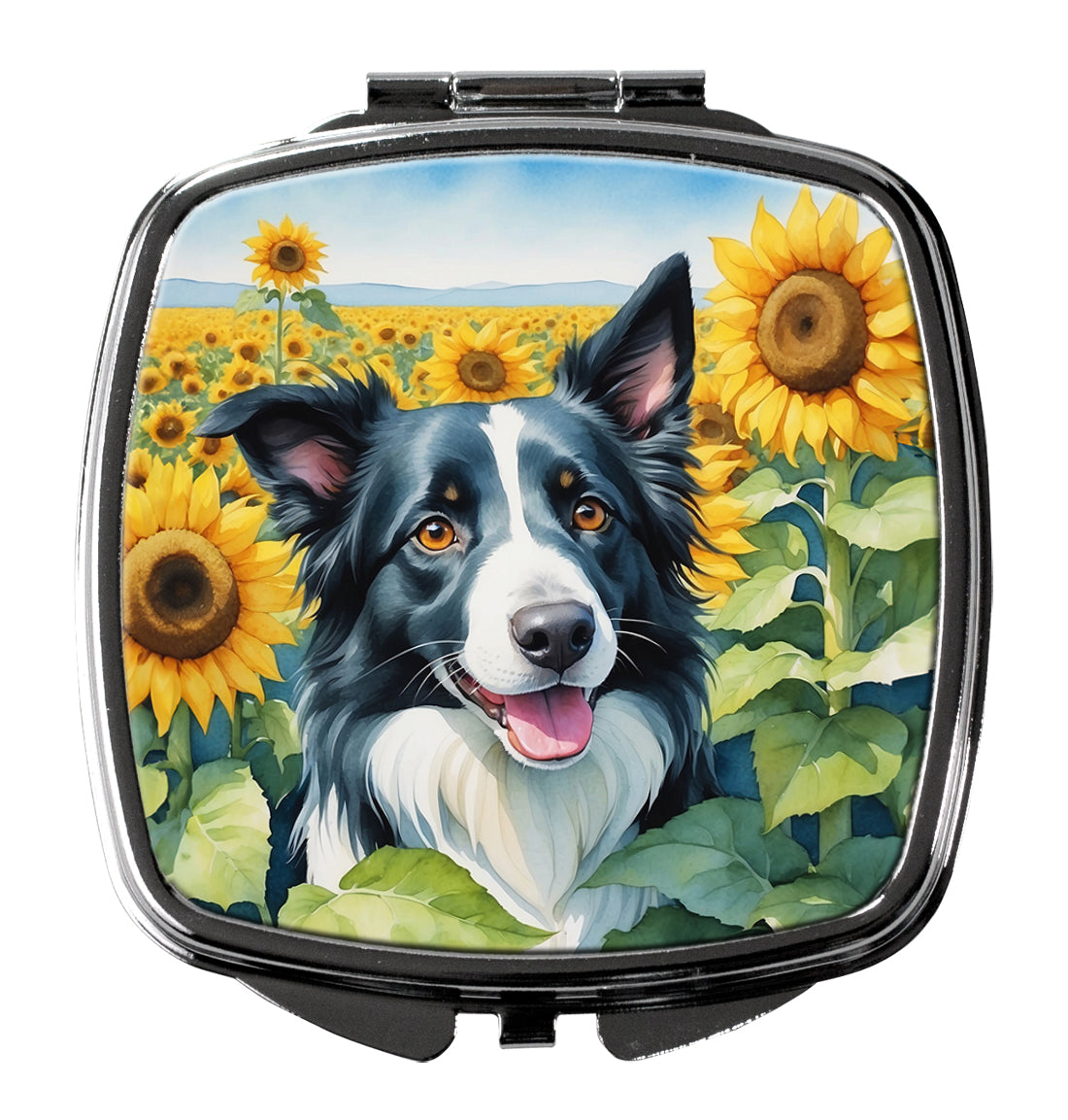 Buy this Border Collie in Sunflowers Compact Mirror
