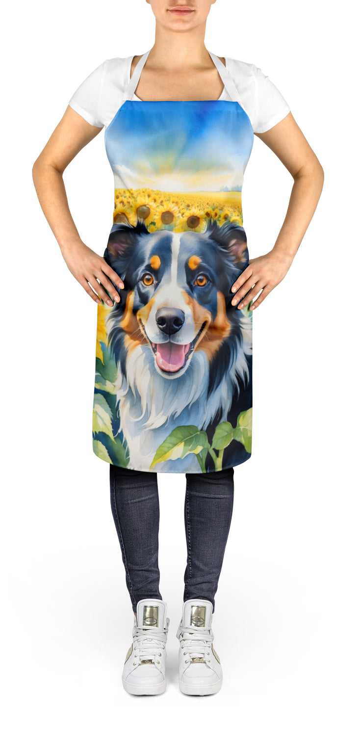 Buy this Border Collie in Sunflowers Apron
