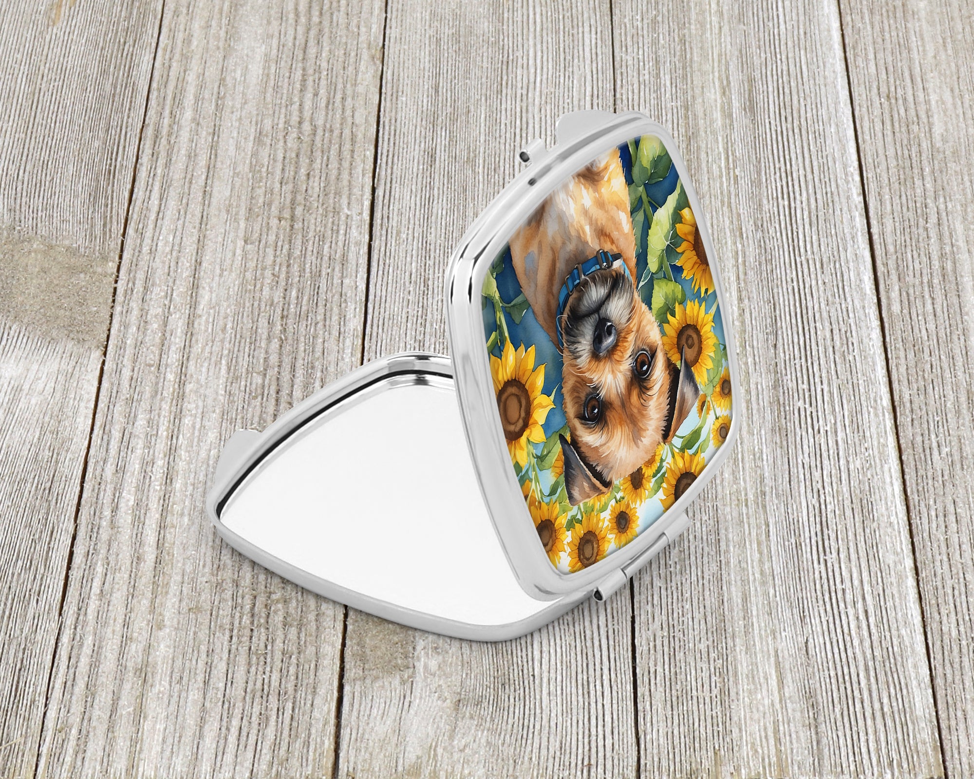 Border Terrier in Sunflowers Compact Mirror