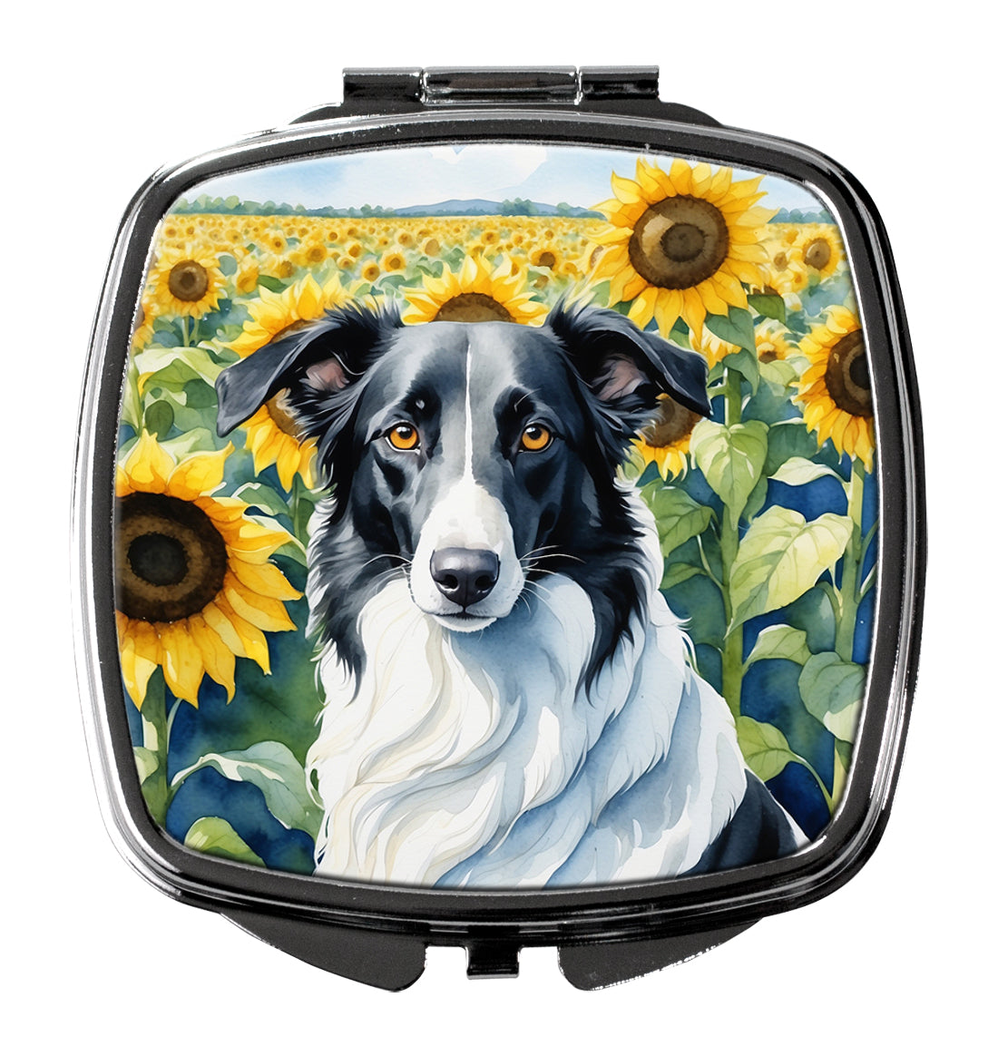 Buy this Borzoi in Sunflowers Compact Mirror