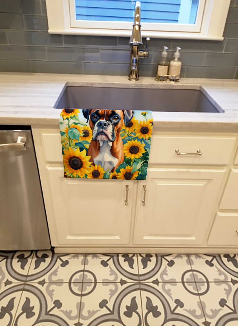 Buy this Boxer in Sunflowers Kitchen Towel