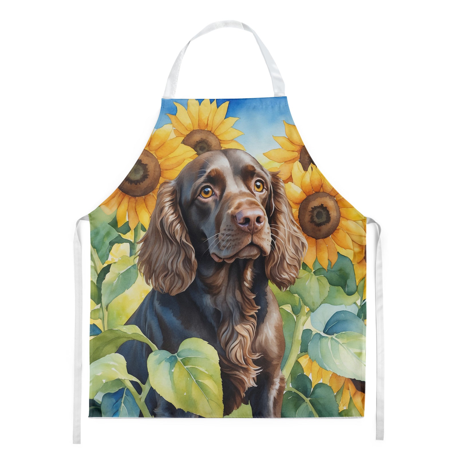Buy this Boykin Spaniel in Sunflowers Apron