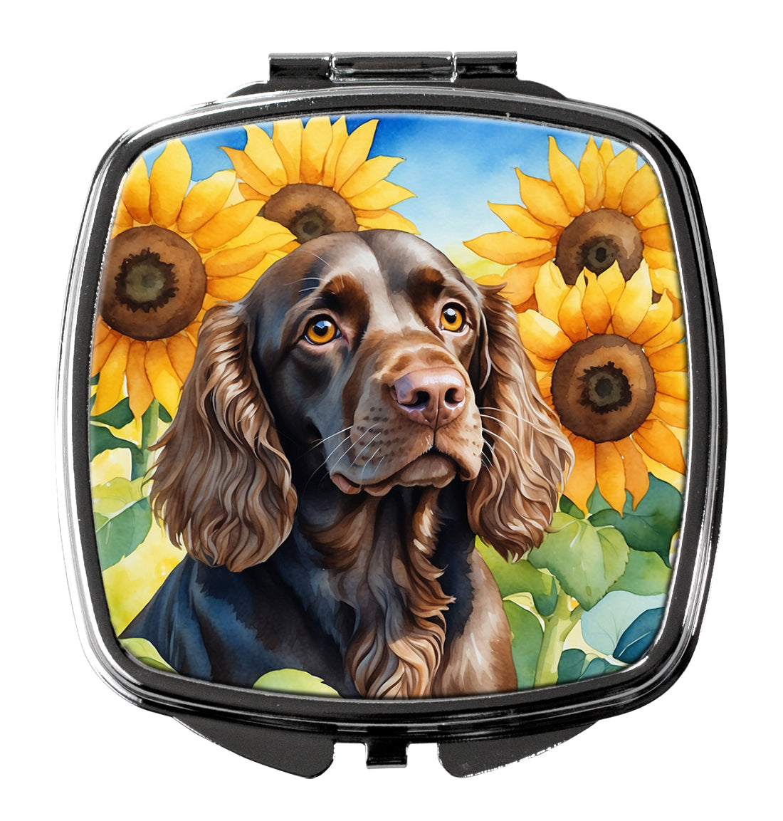 Buy this Boykin Spaniel in Sunflowers Compact Mirror