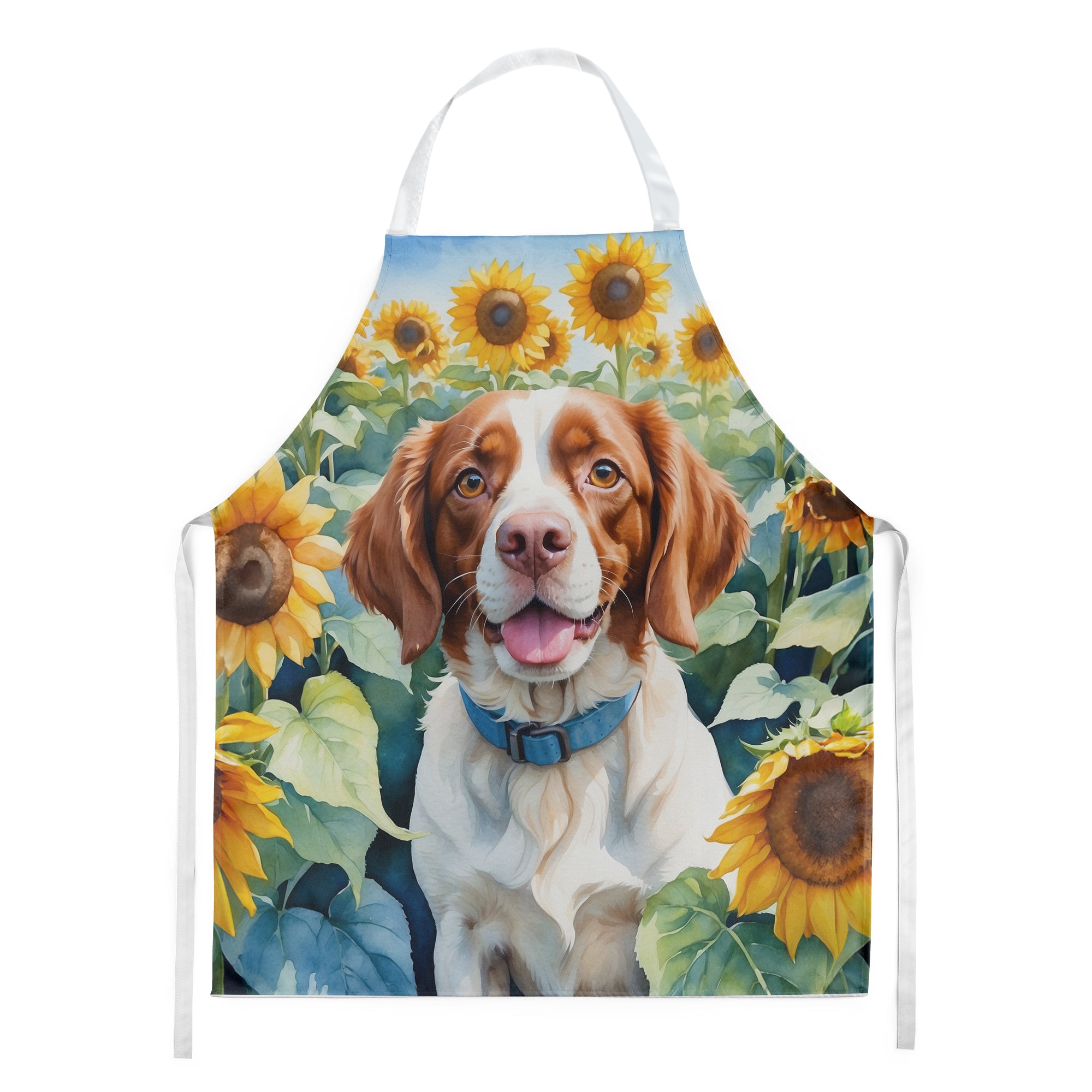 Buy this Brittany Spaniel in Sunflowers Apron