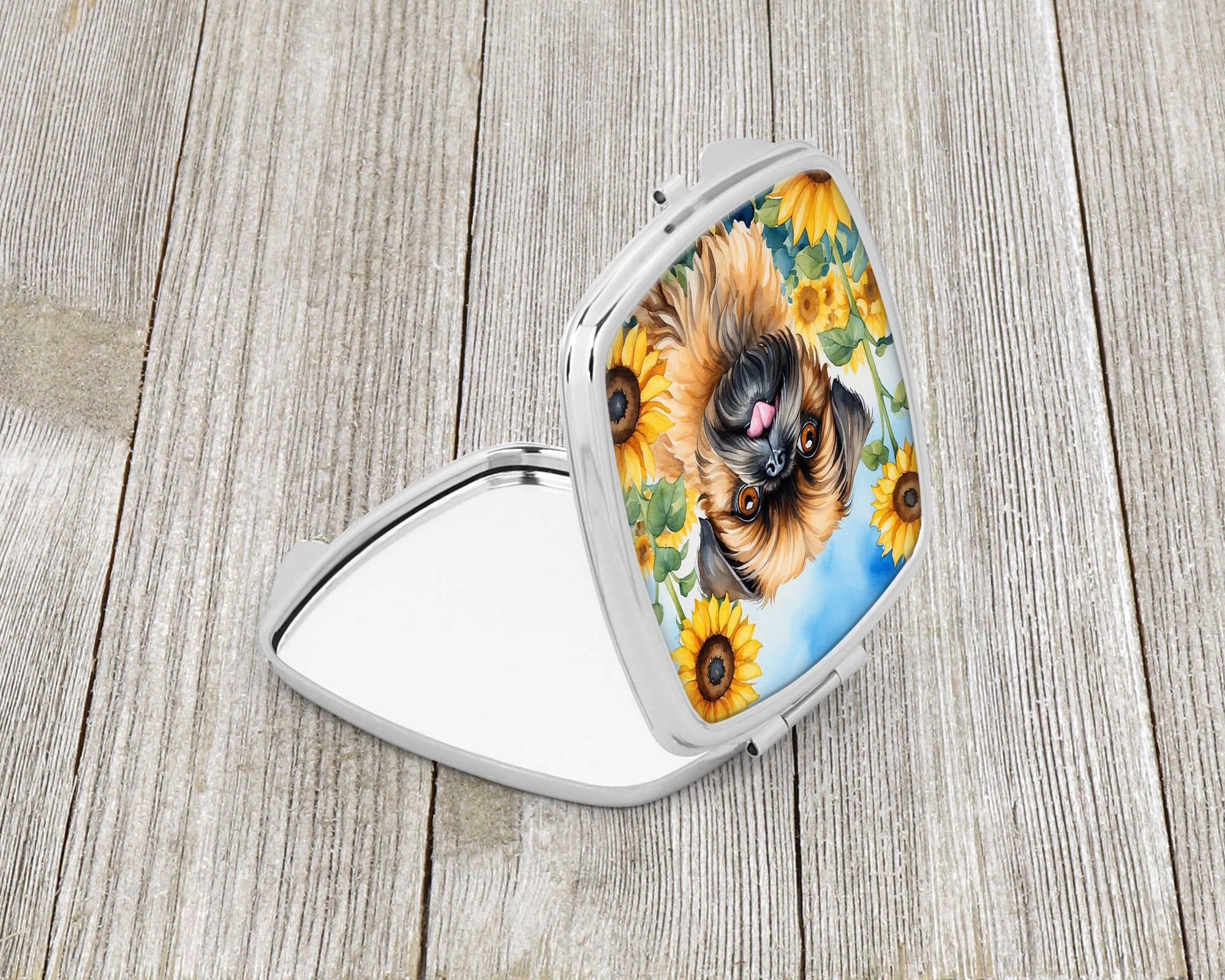 Brussels Griffon in Sunflowers Compact Mirror