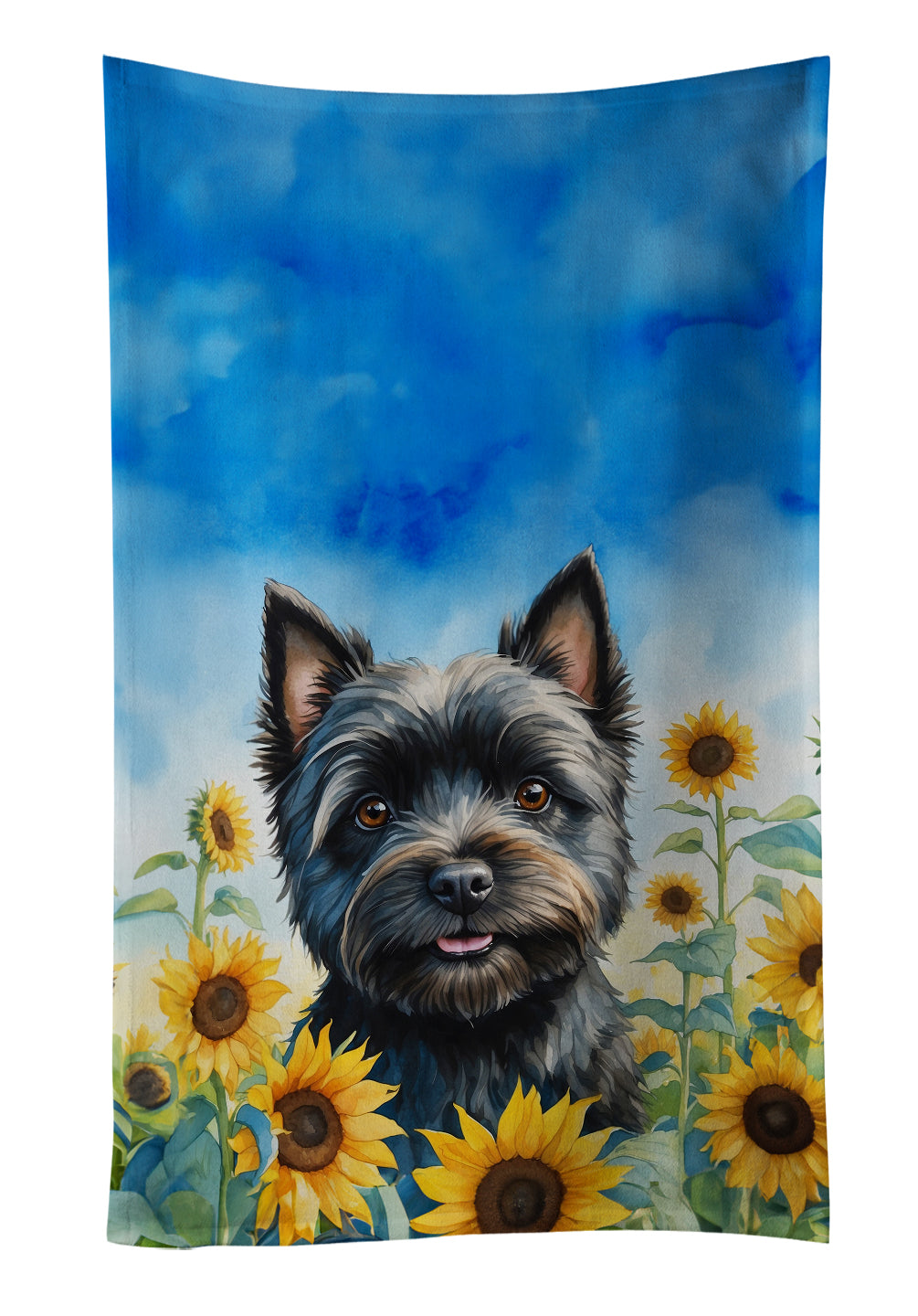 Buy this Cairn Terrier in Sunflowers Kitchen Towel