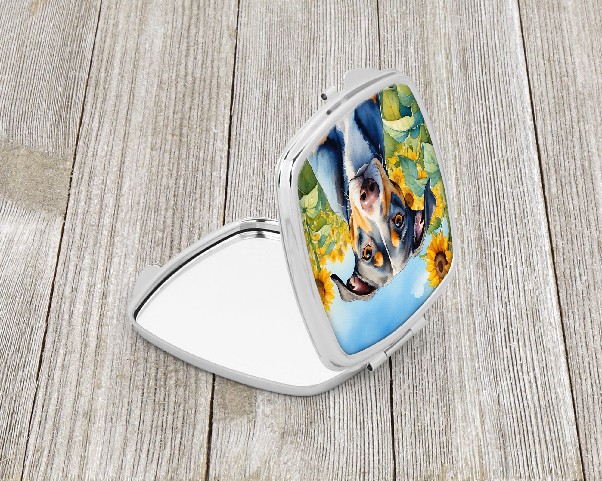 Catahoula in Sunflowers Compact Mirror